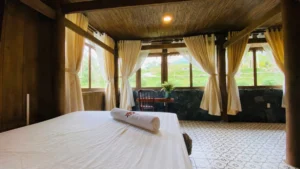 Traditional H'mong homestay near Quan Ba with rice terraces in Ha Giang