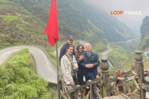 Tham Ma Pass nine hairpin bends Ha Giang Loop from above
