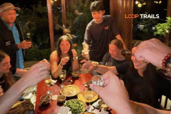 have dinner at a homestay and try happy water have dinner at a homestay and try happy water