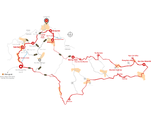 Ha Giang – Cao Bang route Ha Giang - Cao Bang route