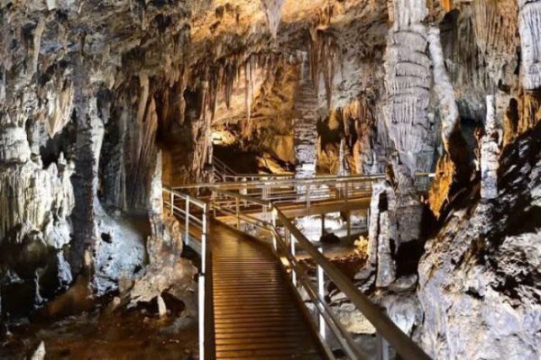 Stalactite formations inside Lung Khuy Cave, Quan Ba District Ha Giang Vietnam