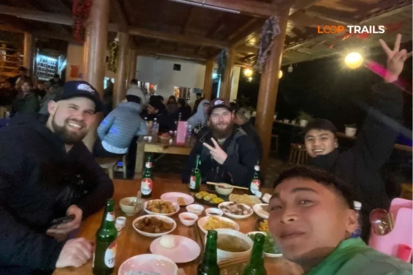 Traditional homestay dinner with local H'Mong family on Ha Giang Loop