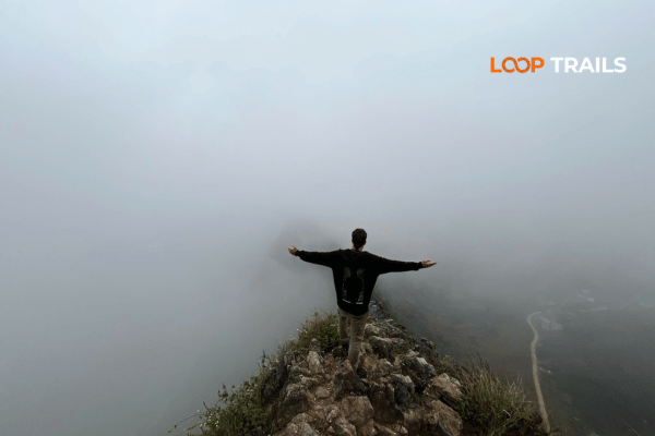 Ha Giang Loop winter fog misty mountain road