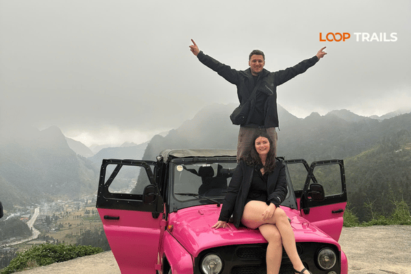 ha giang loop by a pink jeep in chin khoanh pass
