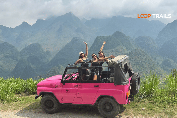 ha giang loop by a pink jeep in ha giang ha giang car tour
