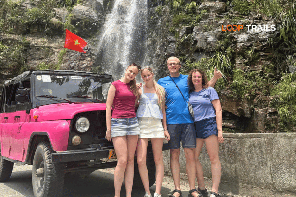 ha giang loop in thai an waterfall with looptrails