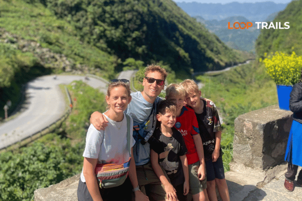ha giang loop with kids in tham ma pass