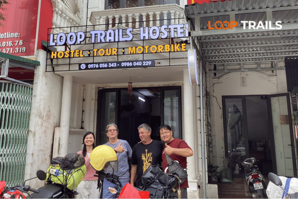 started a trip with loop trailsHa Giang Loop tour briefing at Loop Trails Hostel before departure