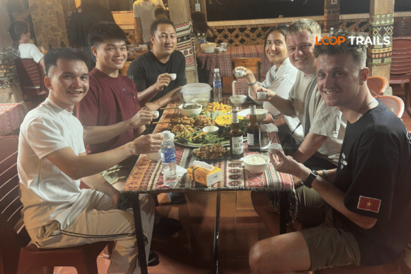 have dinner at homestay in dong van with looptrails