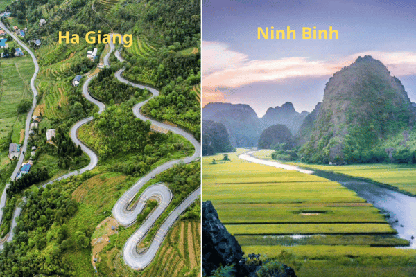 Ha Giang vs Ninh Binh comparison Vietnam karst landscape mountain gorge