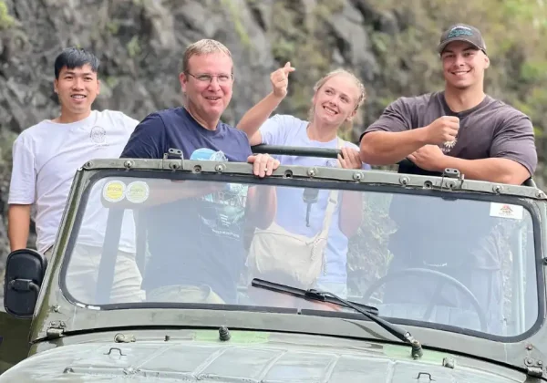 Ha Giang Loop Jeep Tour with loop trails hostel