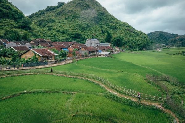 Phia Thap incense village Cao Bang aerial view drying production