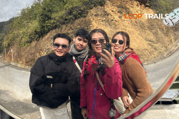 selfies at convex mirror