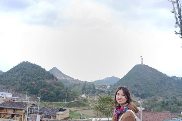 View of Lo Lo Chai village from Lung Cu Flag Tower Dong Van Ha Giang Vietnam