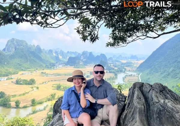 Ngoc con valley view at phi pha viewpoint on ha giang cao bang tour with loop trails tours ha giang
