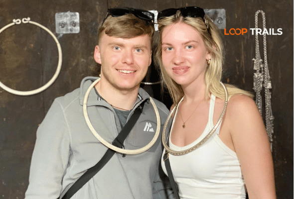 tourist have tried jewelry in vuong's king palace