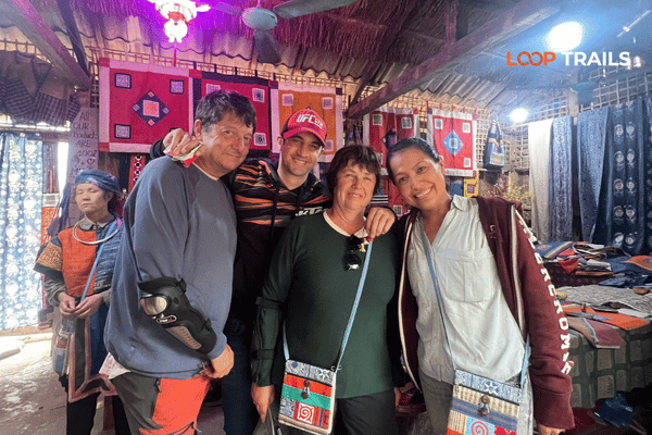 tourist in lung tam linen village