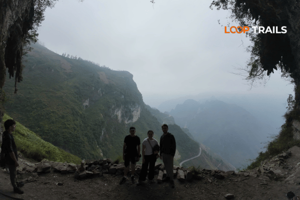 tourist on the top of the mountain